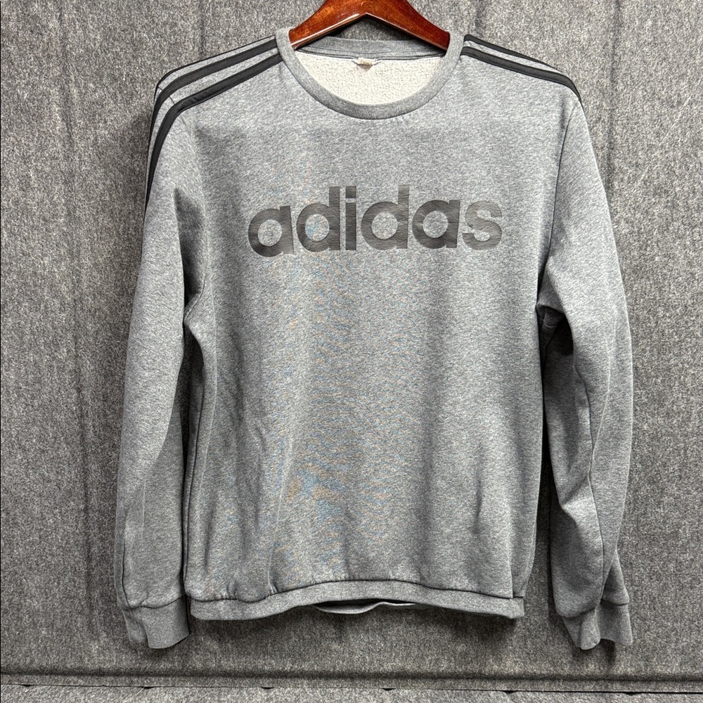 Adidas Men's Gray Crewneck Sweater